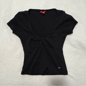 Guess Black Short Sleeve Crop Top